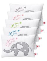 Baby Sweets Coussin Éléphant Little Elephant Étoiles Fait main 30x21 cm Blanc - 1