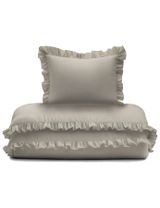 DETEXPOL 2 pièces Linge de lit Volant 135x100 cm Taupe - 1