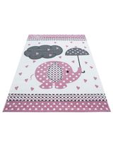 Teppich Elefant Punkte rosa 80x150 - 0