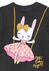 Denokids Glitter Rabbit Anthracite Kleid Mädchen dunkelgrau 104 - 2