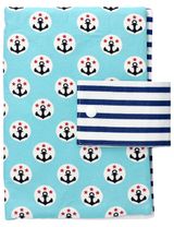 Land-Juwelen Windeltasche Anker Streifen Handmade blau - 0