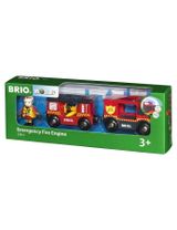 Brio 3 Teile Holzeisenbahn Zubehör Feuerwehr-Leiterfahrzeug mit Licht & Sound World CE-zertifiziert 4,1x4,9x17,4 cm 3+ Jahre rot - 0