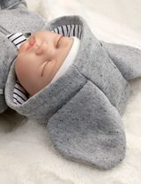 Koala Baby Strampler Schleife Streifen grau 56 (Neugeborene) - 5