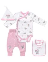 E Plus M 4 pièces Ensemble Minnie Mouse Blanc 6-9M (68-74 cm) - 0