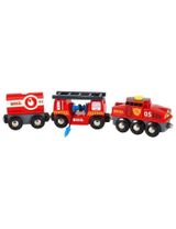 Brio 4 Teile Holzeisenbahn Zubehör Feuerwehr-Löschzug World CE-zertifiziert 3,4x4,9x24,2 cm 3+ Jahre rot - 1