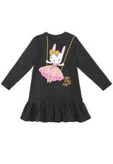 Denokids Glitter Rabbit Anthracite Kleid Mädchen dunkelgrau 104 - 0