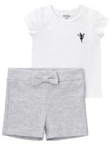 MaBu Kids 2 pièces Ensemble Petite Fée 5-6A (116 cm) Blanc / Gris - 0