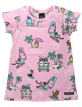 Villervalla Kleid Surfende Tiere rosa 92 (18-24 Monate) - 0