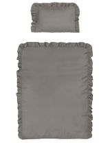 DETEXPOL 2 pièces Linge de lit Volant 135x100 cm Gris - 0