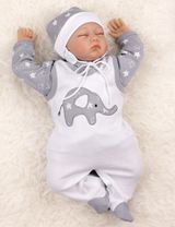 Baby Sweets 3 Teile Set Elefant Little Elephant Sterne weiß 3 Monate (62) - 4