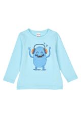 Fred s World by Green Cotton Langarmshirt Unifarben hellblau 86 - 0