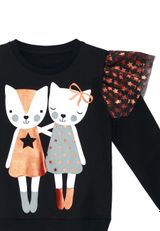 Mädchen Sweatshirt schwarz 110 - 2