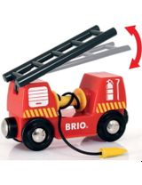 Brio 3 Teile Holzeisenbahn Zubehör Feuerwehr-Leiterfahrzeug mit Licht & Sound World CE-zertifiziert 4,1x4,9x17,4 cm 3+ Jahre rot - 3