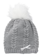 Nursery Time Bonnet d'hiver Boucle Pompon Gris 12-18M (80-86cm) - 0