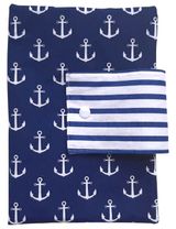 Land-Juwelen Windeltasche Anker Streifen Handmade dunkelblau - 0