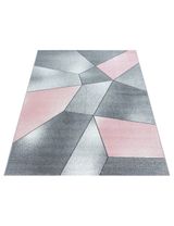 Teppich Vierecke pink grau 80x150 - 0