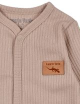 Lagarto Verde Strampler Eidechse Gerippt beige 56 (Neugeborene) - 1