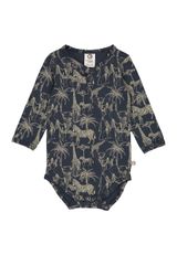 Müsli by Green Cotton Langarmbody Animal dunkelblau 56 - 0