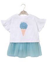 Miss 2 pièces Ensemble Glace Volant Blanc - 1