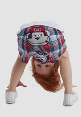Denokids CFF-20Y1-079 Monkey Plaid Shorts Set Jungen rot 104 - 8