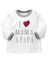 Baby Sweets Shirt I love Mama & Papa weiß 56 (Neugeborene) - 0