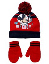 Disney 2 Teile Set Mickey Mouse Streifen Bommel rot 48-50cm - 0