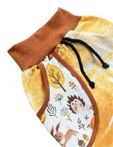 Land-Juwelen Pantalon Animaux de la forêt Fait main Jaune moutarde 18-24M (92 cm) - 1