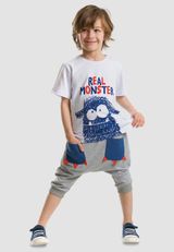 Denokids CFF-19Y1-185 Lake Monster Shorts Set Jungen weiss 122 - 7
