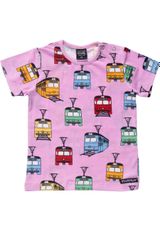 Villervalla T-Shirt Straßenbahnen pink 128 - 0