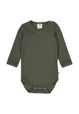 Müsli by Green Cotton Langarmbody Unifarben dunkelgruen 68 - 0