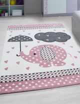 Teppich Elefant Punkte rosa 80x150 - 1