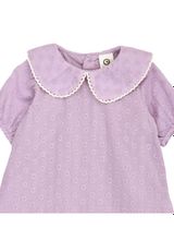 Green Cotton Babykleid lila 68 - 2