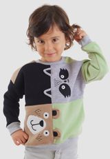 Raccoon & Bear Color Block Sweatshirt Jungen schwarz 128 - 3