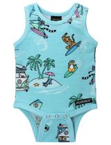 Villervalla Body Surfende Tiere blau 56 (Neugeborene) - 0
