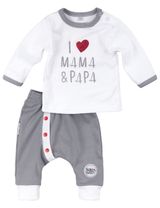 Baby Sweets 2 Teile Set I Love Mama & Papa weiß - 0