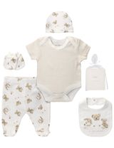 Rock A Bye Baby Boutique 6 Teile Set Teddybär creme 50/56 (Neugeborene) - 0