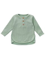 MaBu Kids Langarmshirt Nice Nice, Wild & Cute Waffelpiqué sage 122 (6-7 Jahre) - 0