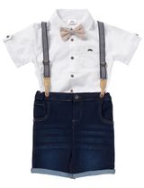 Little gent 4 pièces Ensemble 5-8 ans Blanc - 0