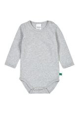 Fred s World by Green Cotton Langarmbody Unifarben grau 98 - 0
