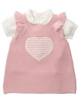 Rock A Bye Baby Boutique 2 Teile Set Herz Strick rosa 56/62 (0-3 Monate) - 0