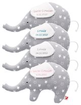 Baby Sweets Kuscheltier Little Elephant Sterne Handmade grau - 1