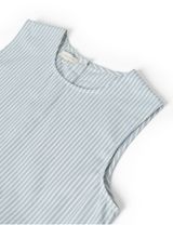 STUDIO FEDER Kleid Streifen blau Large - 1