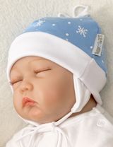 Baby Sweets Mütze Let It Snow Schneeflocke blau 56 (Neugeborene) - 1