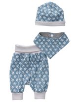 3 Teile Set Floral Handmade blau 56 (Neugeborene) - 0