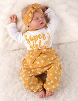 Baby Sweets 3 Teile Set Super girl Floral weiß - 4