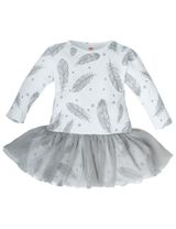 Makoma Robe Plume Volant Blanc - 0