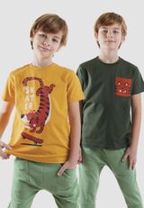 2er Pack T-Shirt dunkelgruen 104 - 7