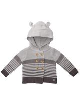 Rock A Bye Baby Boutique 2 Teile Set Streifen Kapuze grau 56/62 (0-3 Monate) - 1