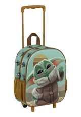 Star Wars The Mandalorian Say Hi-Small 3D Backpack with Wheels Rucksack 34x26x13 cm gruen Onesize Kinder - 1
