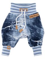 Land-Juwelen Hose Jeans Handmade blau Newborn (56) - 0